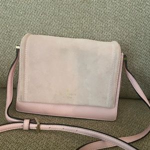 Kate Spade Light Pink 7x9 Cross Body handbag purse Leather Excellent Condition